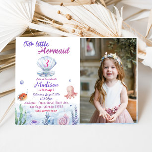 Invitation Notre petite sirène 3e fête d'anniversaire