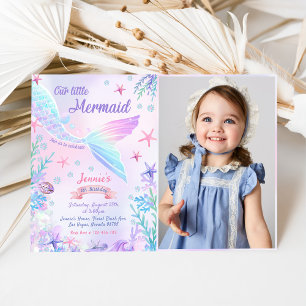 Invitation Notre petite sirène 4e fête d'anniversaire Photo