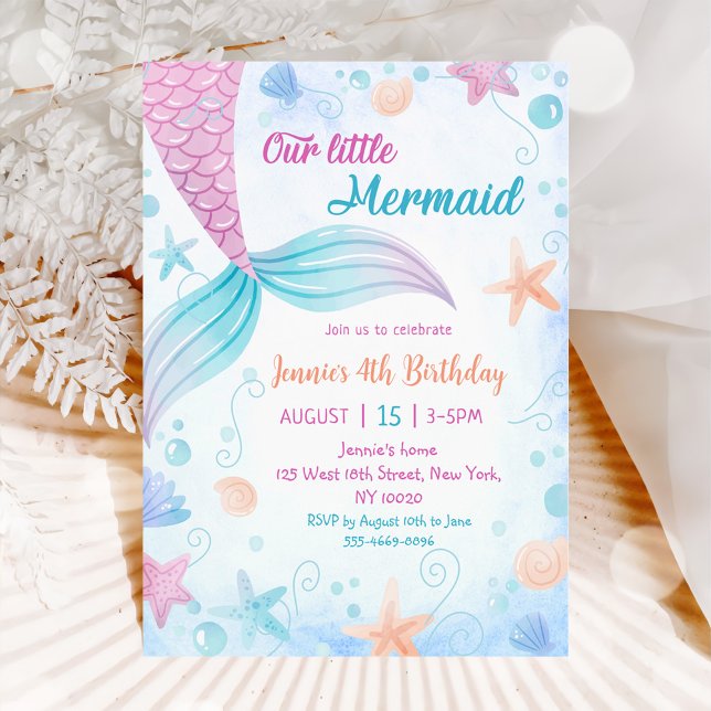 Invitation Notre petite sirène fête de la sirène du 4e annive (Créateur téléchargé)