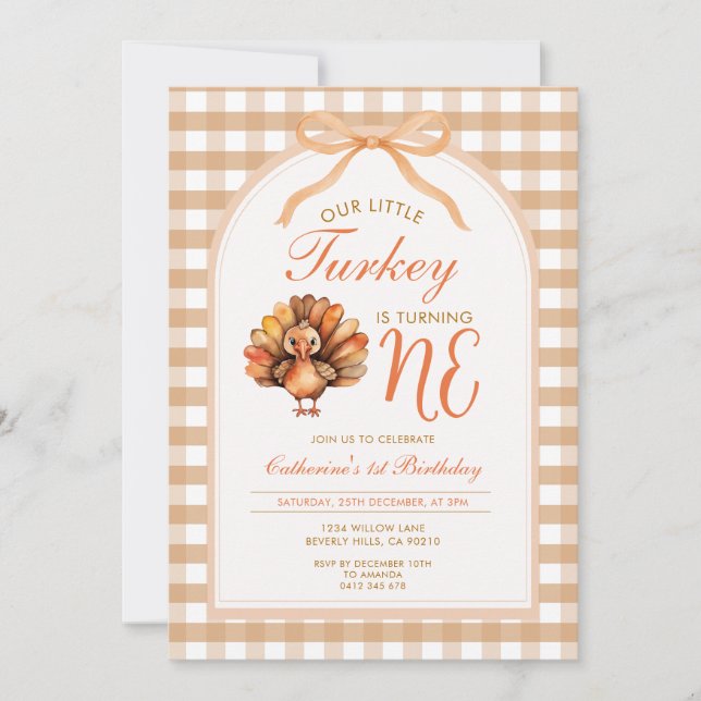 Invitation Notre Petite Turquie Fête Son Anniversaire (Devant)
