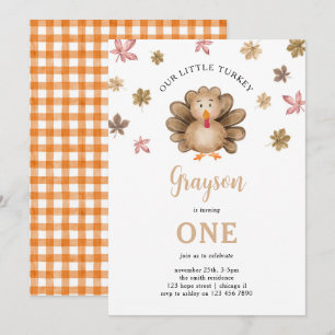 Invitation Notre petite Turquie tombent Thanksgiving 1er anni