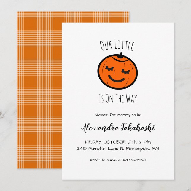 Invitation Notre peu de baby shower de neutre de genre de (Devant / Derrière)