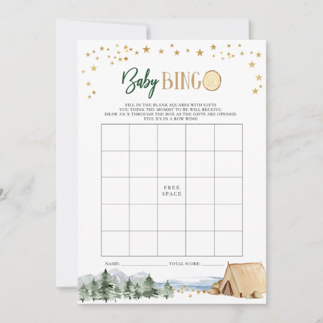 Invitation Notre plus grand Baby shower d'aventure Jeu de Bin (Devant)