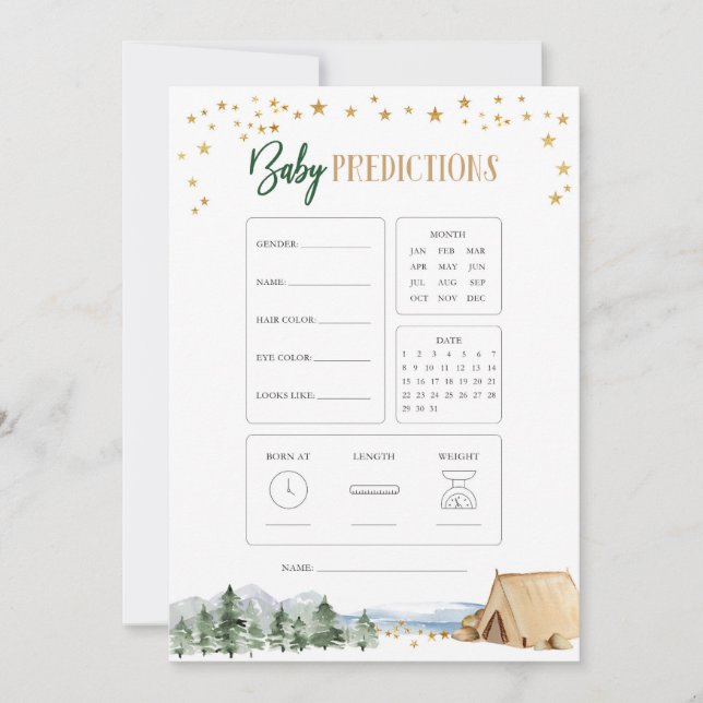 Invitation Notre plus grand Baby shower d'aventure prédiction (Devant)