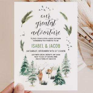 Invitation Notre plus grande aventure Baby Shower