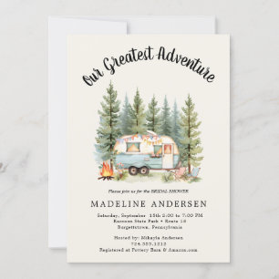 Invitation Notre plus grande aventure Camping Baby shower Sag