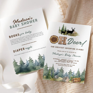 Invitation Notre plus grande aventure Oh Deer Baby shower