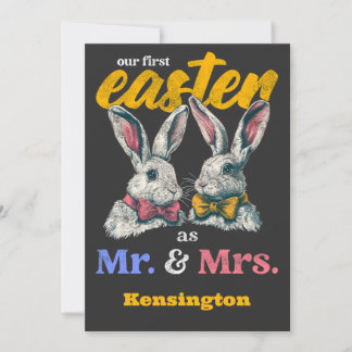 Invitation Notre premier Pâques en tant que M. et Mme Bunny R