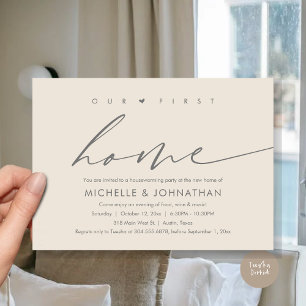 Invitation Notre première nouvelle maison, Fête de la Fête du