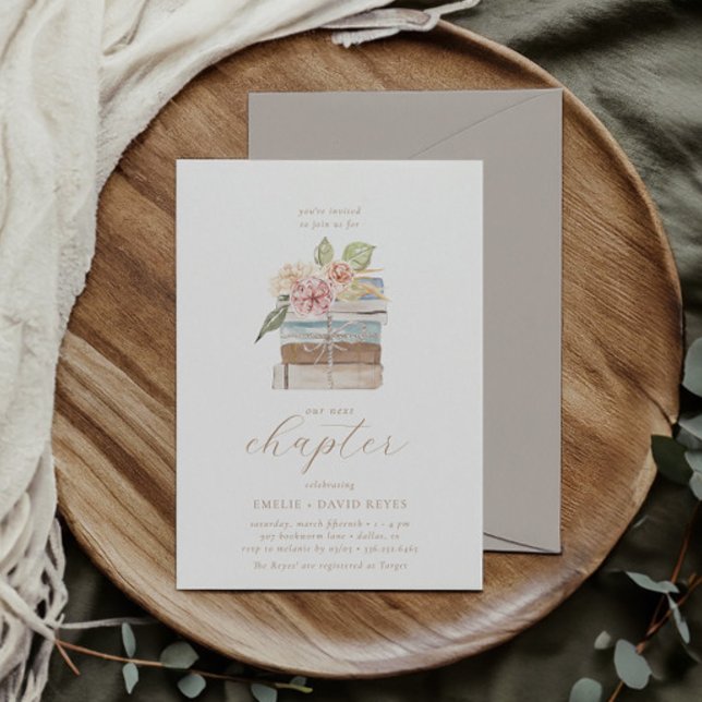 Invitation Notre prochain chapitre | Baby shower Neutral Stor (Créateur téléchargé)