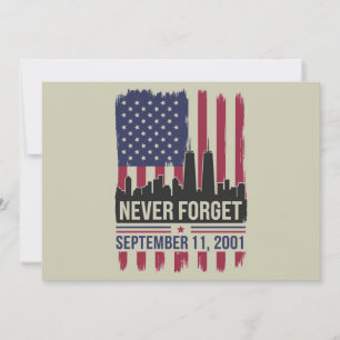 Invitation N'oubliez jamais septembre 11 2001 Memorial Day US