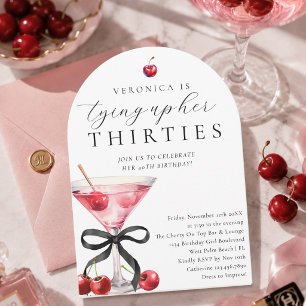 Invitation Nouer Mes Trente Ans Cherry Martini 40e Anniversai