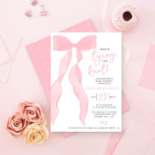 Invitation Nouez le nœud Élégant ruban rose Enterrement de vi