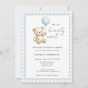 Invitation Nounours en peluche On peut à peine attendre Garço