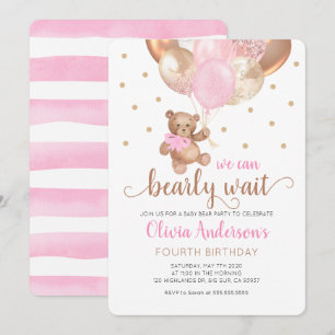 Invitation Nounours en peluche que nous pouvons à peine atten