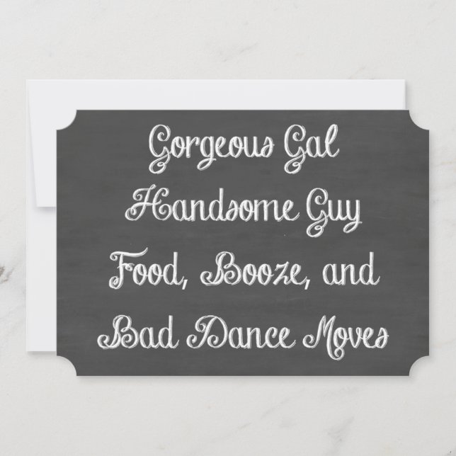 Invitation Nourriture, Booze Et Mauvaise Danse Déplacent Le T (Devant)