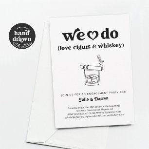 Invitation Nous aimons les cigares et les Whiskey Engagement 