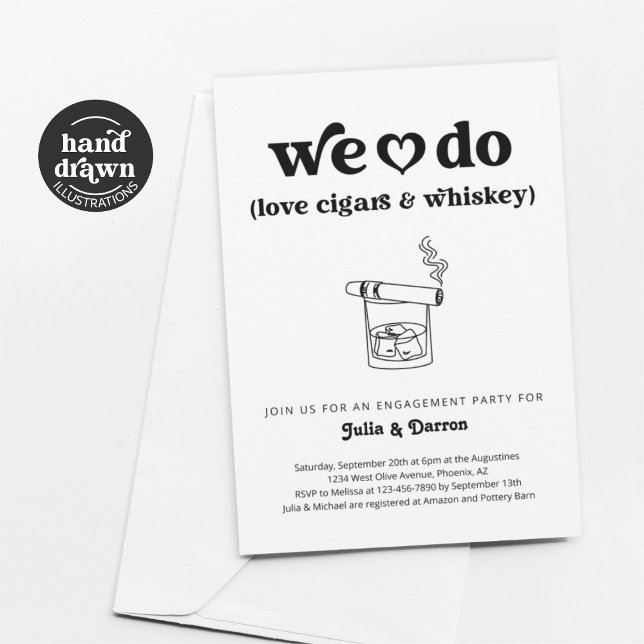 Invitation Nous aimons les cigares et les Whiskey Engagement  (Créateur téléchargé)