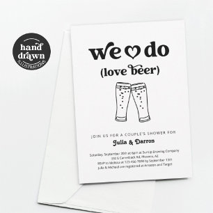 Invitation Nous aimons les couples de bières Fiançailles Wedd