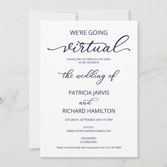 Invitation Nous allons devenir un Mariage virtuel de désorgan (Devant)