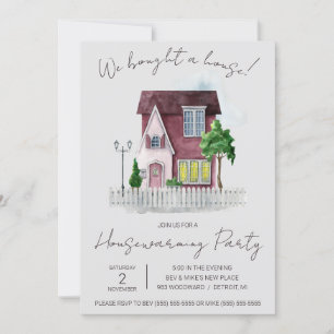 Invitation Nous avons acheté une maison ! Cute Aquarelle Ména