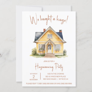 Invitation Nous avons acheté une maison ! Cute Aquarelle Ména
