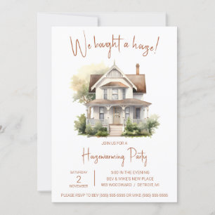 Invitation Nous avons acheté une maison ! Cute Aquarelle Ména