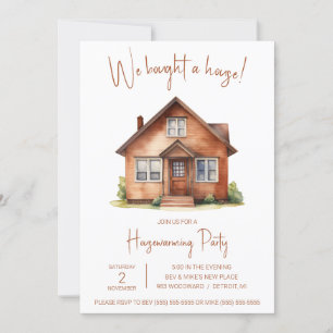 Invitation Nous avons acheté une maison ! Cute Aquarelle Ména