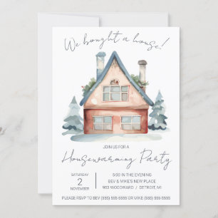 Invitation Nous avons acheté une maison ! Cute Aquarelle Ména