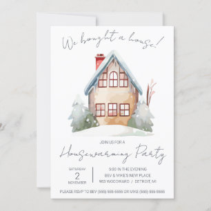 Invitation Nous avons acheté une maison ! Cute Aquarelle Ména
