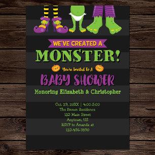 Invitation Nous avons créé un monstre ! Baby shower d'Hallowe
