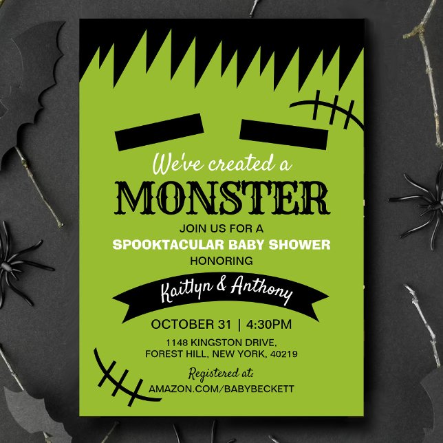 Invitation Nous avons créé un monstre | Baby shower Halloween (Créateur téléchargé)
