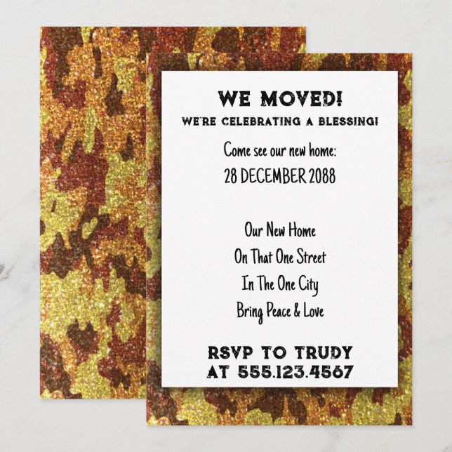 Invitation Nous avons déménagé à la maison Bénédiction d'une  (Devant / Derrière)
