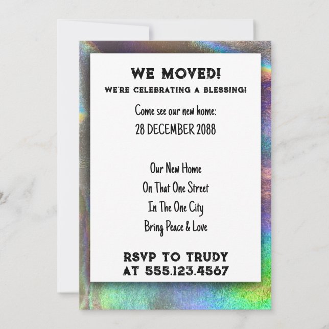 Invitation Nous avons déménagé à la maison Bénédiction d'une  (Devant)