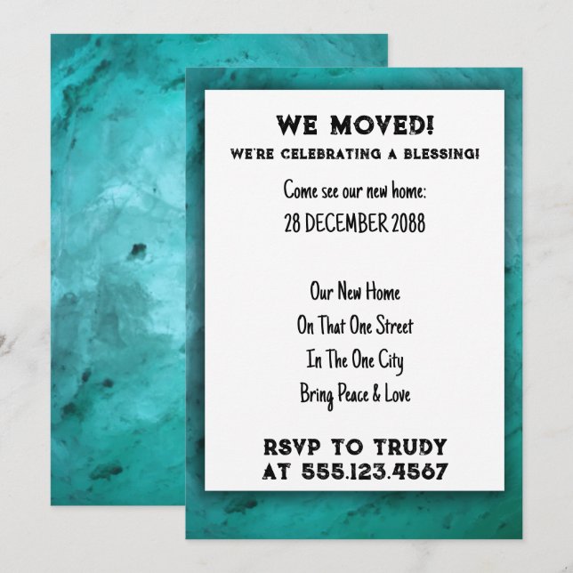Invitation Nous avons déménagé à la maison Bénédiction d'une  (Devant / Derrière)