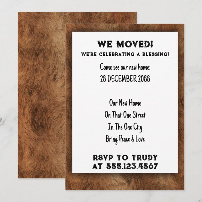 Invitation Nous avons déménagé à la maison Bénédiction d'une  (Devant / Derrière)