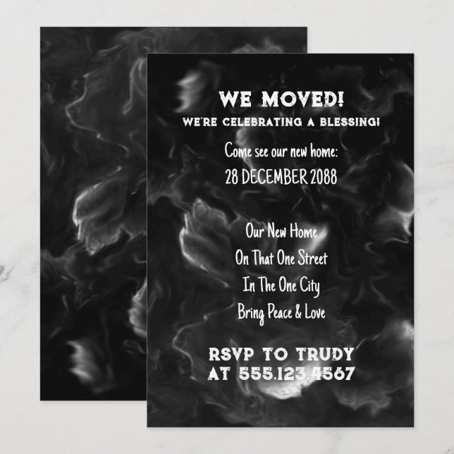 Invitation Nous avons déménagé à la maison Bénédiction d'une  (Devant / Derrière)