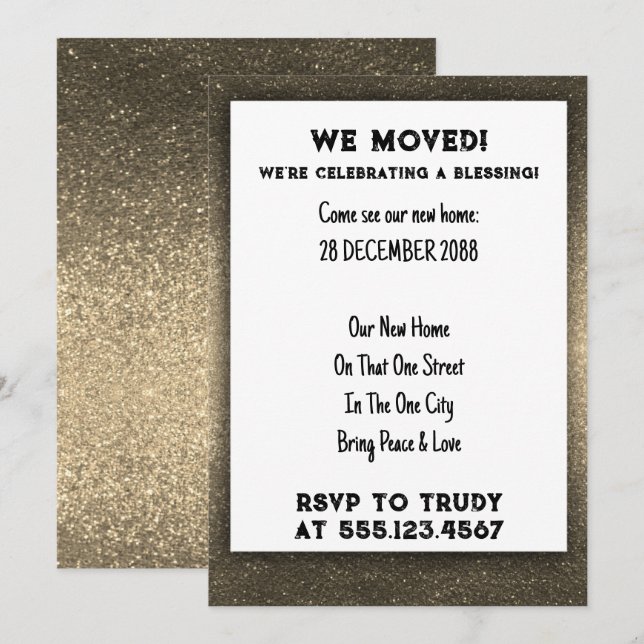 Invitation Nous avons déménagé à la maison Bénédiction d'une  (Devant / Derrière)