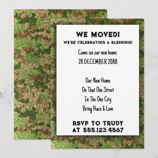 Invitation Nous avons déménagé à la maison Bénédiction Maison (Devant / Derrière)