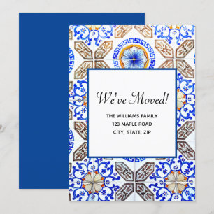 Invitation Nous avons déplacé Italien Bleu Nouvelle adresse