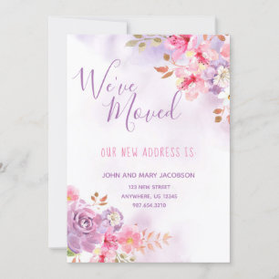 Invitation Nous avons déplacé l'aquarelle florale