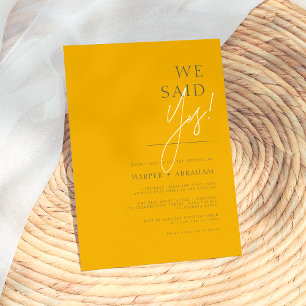 Invitation Nous avons dit oui Moutarde et Gris foncé Mariage 