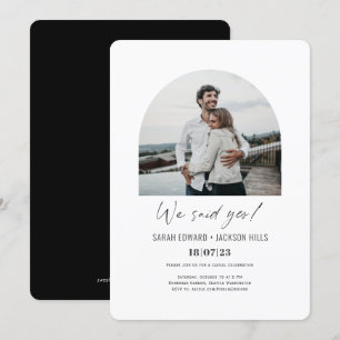 Invitation Nous avons dit oui simple mariage photo elopement 