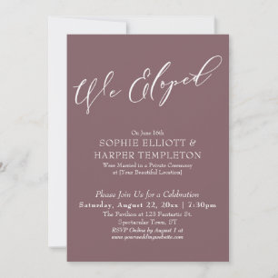 Invitation Nous Avons Élégé, Élégant Simple Dark Mauve Célébr
