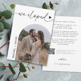 Invitation Nous Avons Elopé Arch Photo Elopement QR Code