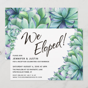 Invitation Nous avons Elopé la typographie avec / Aquarelle S