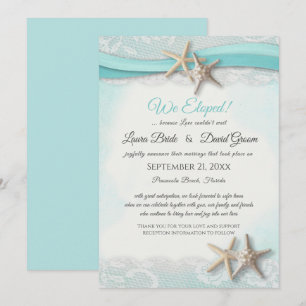 Invitation Nous Avons Elopé Starfish Vintage Beach Mariage