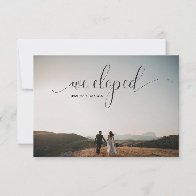 Invitation Nous avons Fugué Annonce de Mariage Photo (Devant)
