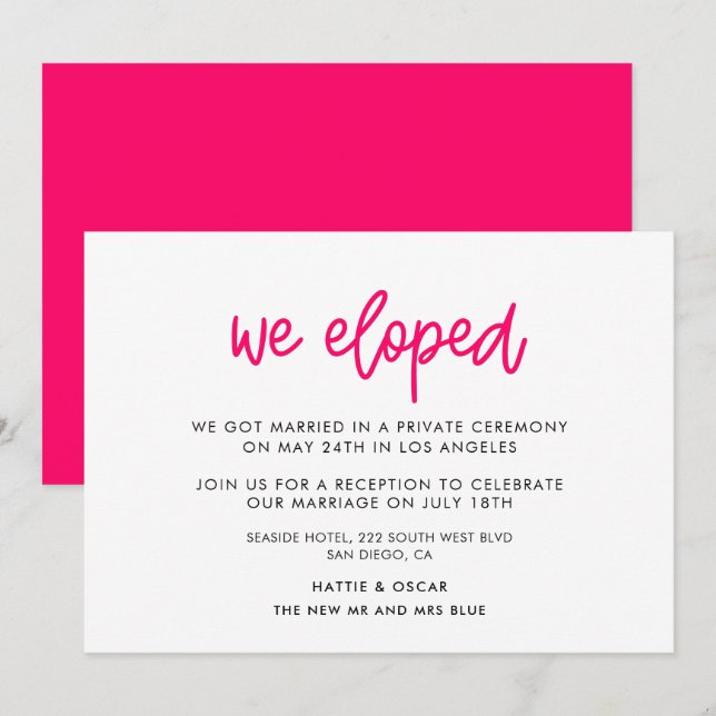 Invitation Nous avons fui la calligraphie moderne annonce de  (Devant / Derrière)