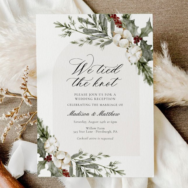 Invitation Nous avons lié la réception de mariage d'hiver Kno (Créateur téléchargé)